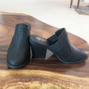 Style & Co. Joelynn Black Perforated Mules